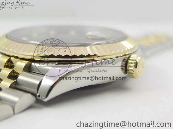 AAA Replica Watches SS Dial Wrapped WWF SS YG 41 Crystals DateJust 3128 on A YG Bracelet SoftTouch Edition Jubilee Best Wrapped Makers 126333 Black 0117